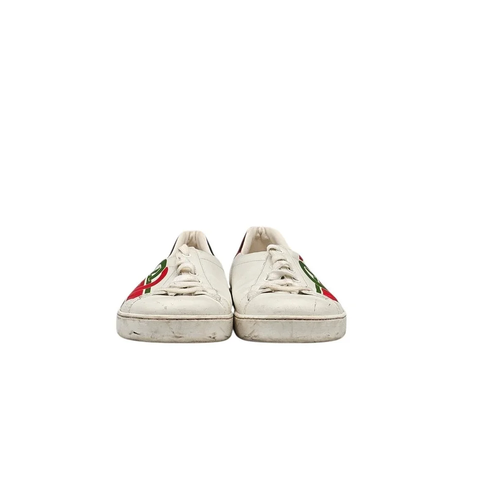 Gucci Men's Size 10 US Ace Web Interlocking GG White Green Red Sneakers READ